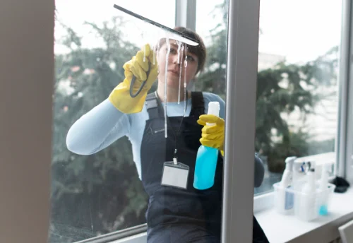 Nettoyage de vitres intérieures et extérieures à la Chambre